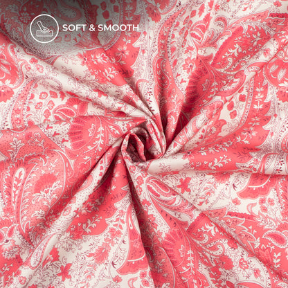 Dark Pink Floral Digital Print Modal Satin Fabric