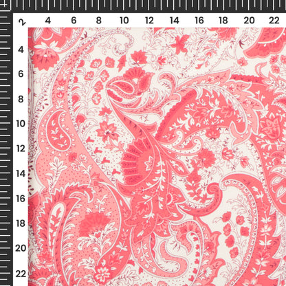 Dark Pink Floral Digital Print Modal Satin Fabric