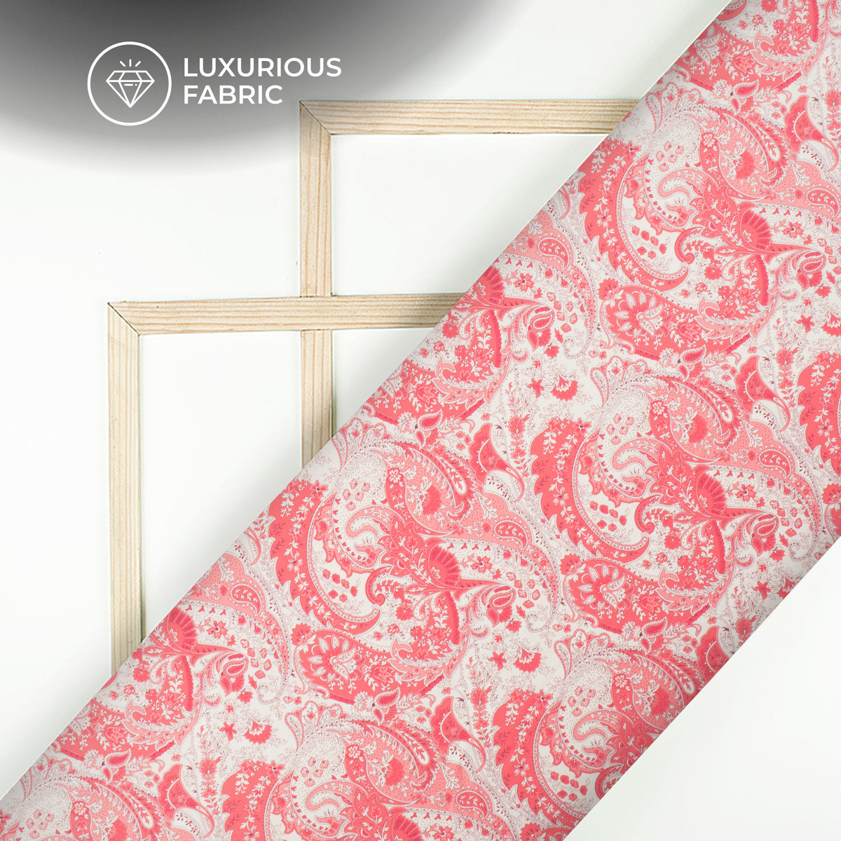 Dark Pink Floral Digital Print Modal Satin Fabric