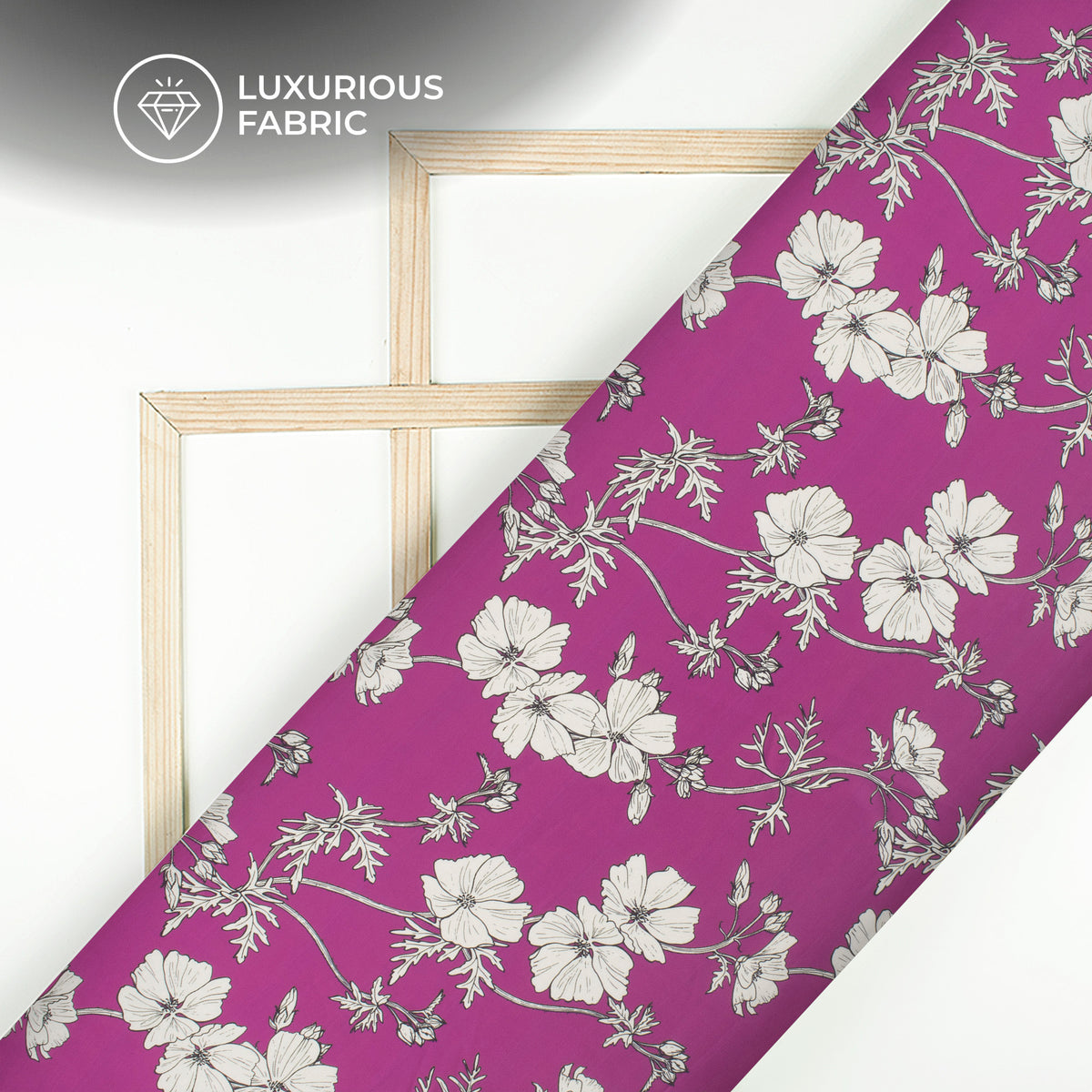 Puple Floral Digital Print Modal Satin Fabric