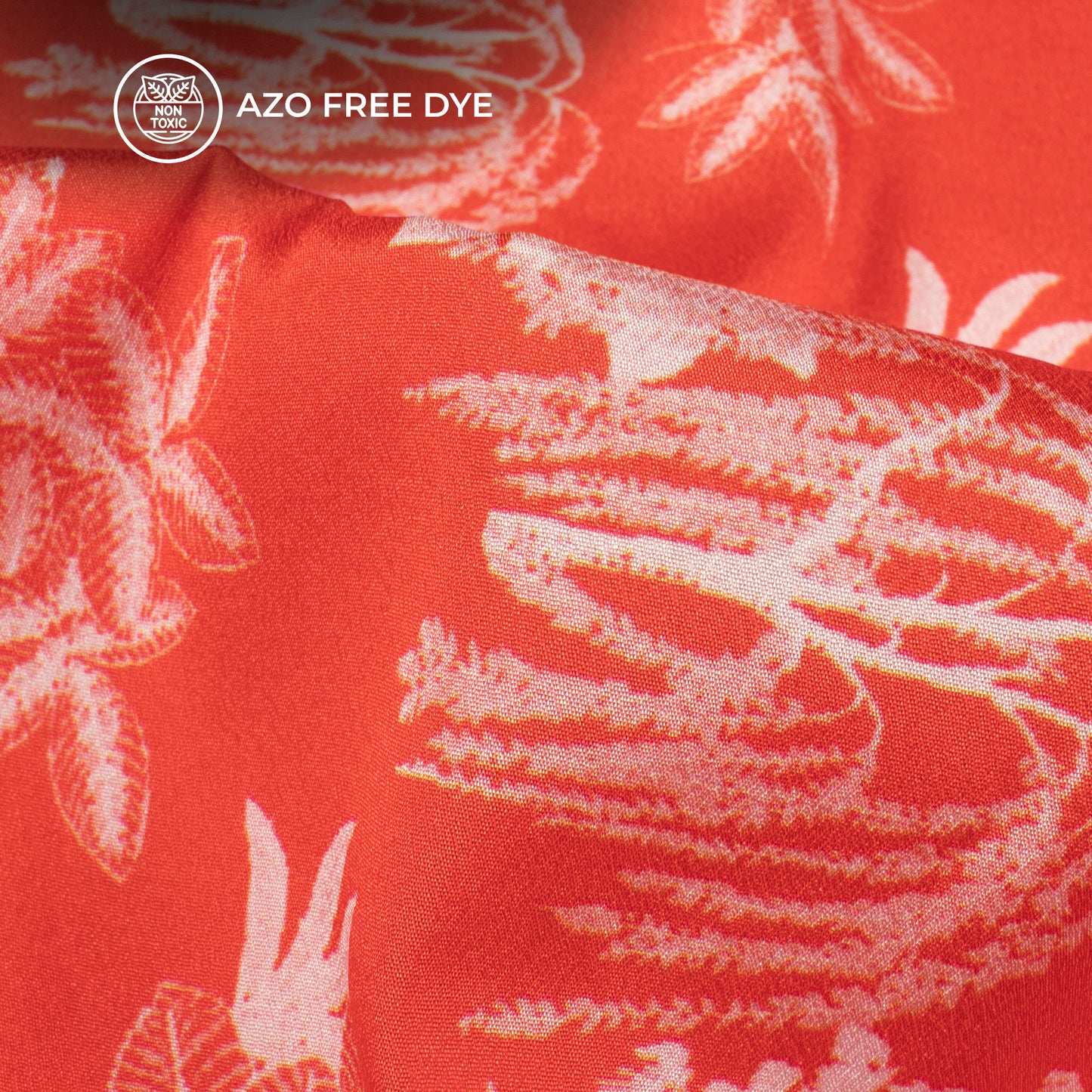 Attractive White Floral Digital Print Crepe Silk Fabric