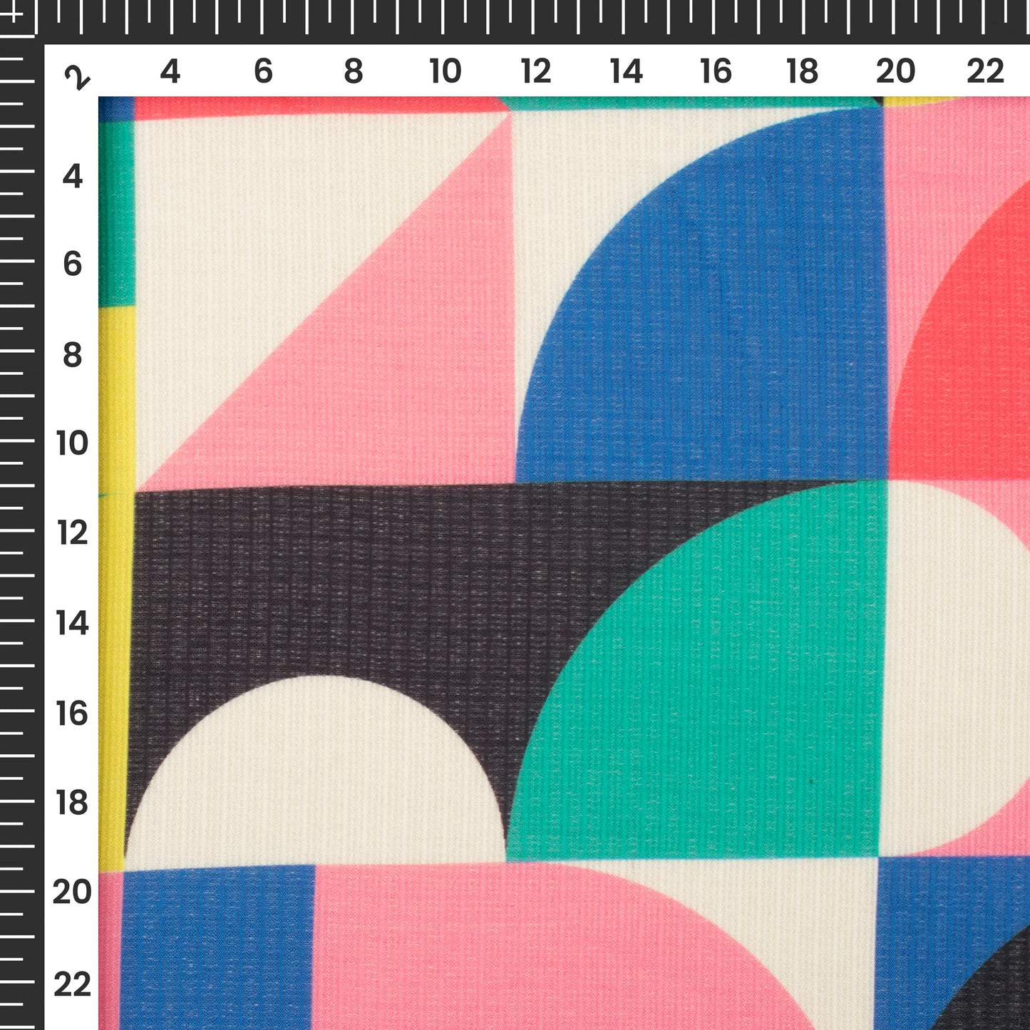 Pink Geometric Digital Print Kota Doria Fabric