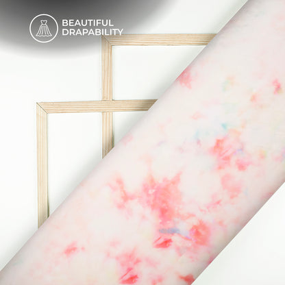 Multi-Color Tye And Dye Digital Print Charmeuse Satin Fabric (Width 58 Inches)