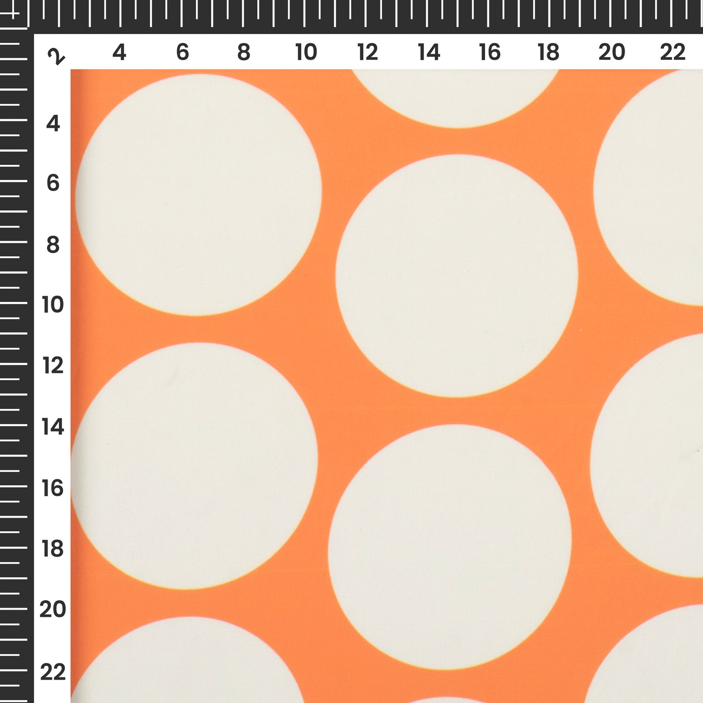 Tiger Orange Polka Dot Digital Print Crepe Satin Fabric