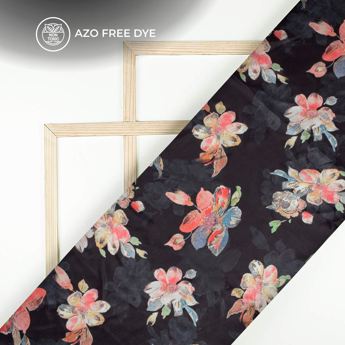 Multi Color Floral Digital Print Crepe Silk Fabric