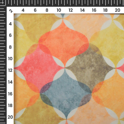 Multi Color Geometrical Digital Print Matt Organza Fabric