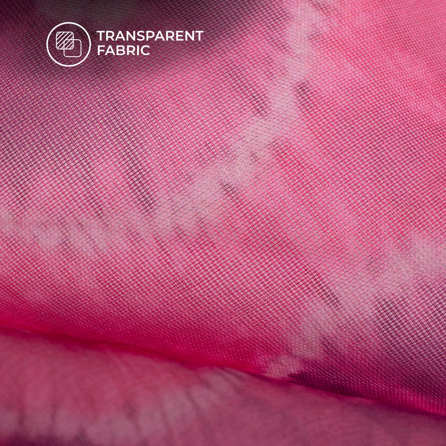 Fuscia Pink Bandhani Digital Print Matt Organza Fabric