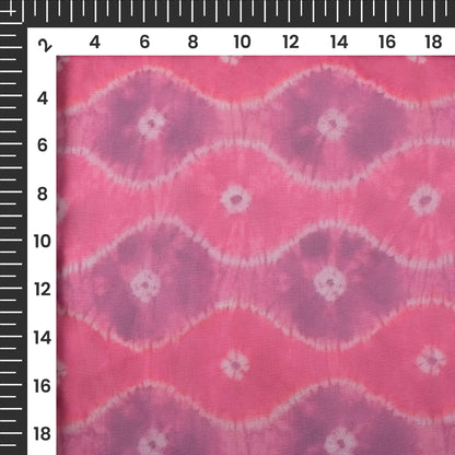 Fuscia Pink Bandhanii Digital Print Matt Organza Fabric