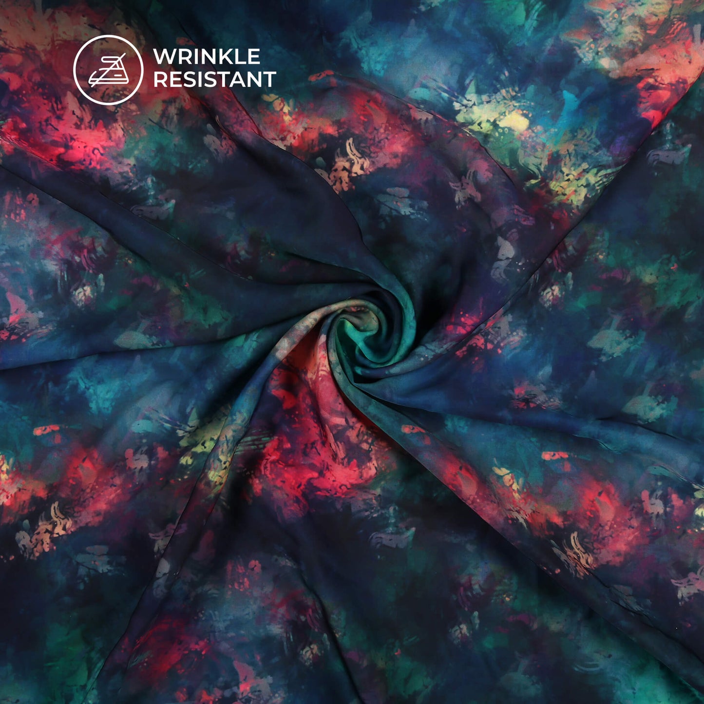 Glamorous Tie And Dye Digital Print Imported Satin Fabric