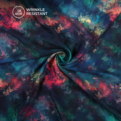 Glamorous Tye And Dye Digital Print Imported Satin Fabric