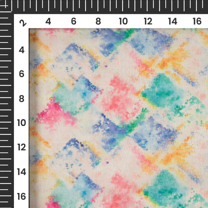 Multi Color Tye And Dye Digital Print Organza Satin Fabric