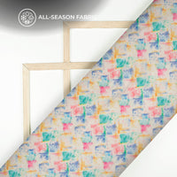 Multi Color Tye And Dye Digital Print Organza Satin Fabric