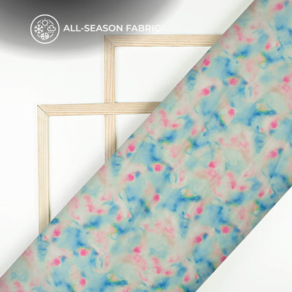 Multi Color Tye And Dye Digital Print Organza Satin Fabric
