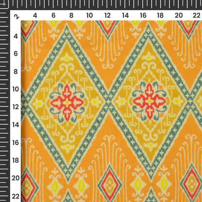 Orange Traditional Digital Print Elegant Blend Pashmina Fabric