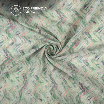 Purple Chevron Digital Print Poly Cambric Fabric