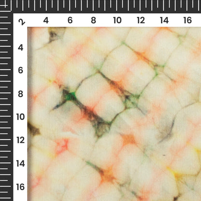 Crayola Peach Shiiborii Digital Print Poly Chinnon Chiffon Fabric