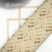 Crayola Peach Shiiborii Digital Print Poly Chinnon Chiffon Fabric