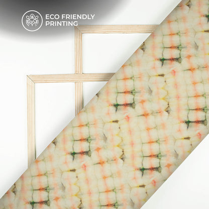 Crayola Peach Shiiborii Digital Print Poly Chinnon Chiffon Fabric