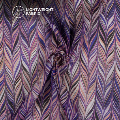Purple Chevron Digital Print Poly Chinnon Chiffon Fabric