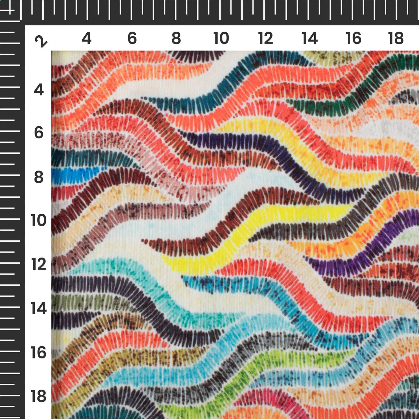 Multi Color Abstract Digital Print Muslin Fabric