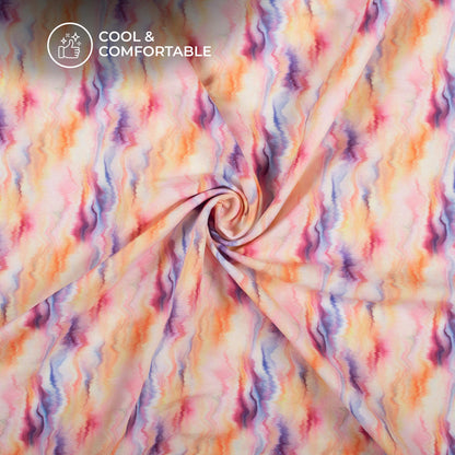 Multi Color Tye And Dye Digital Print Rayon Fabric