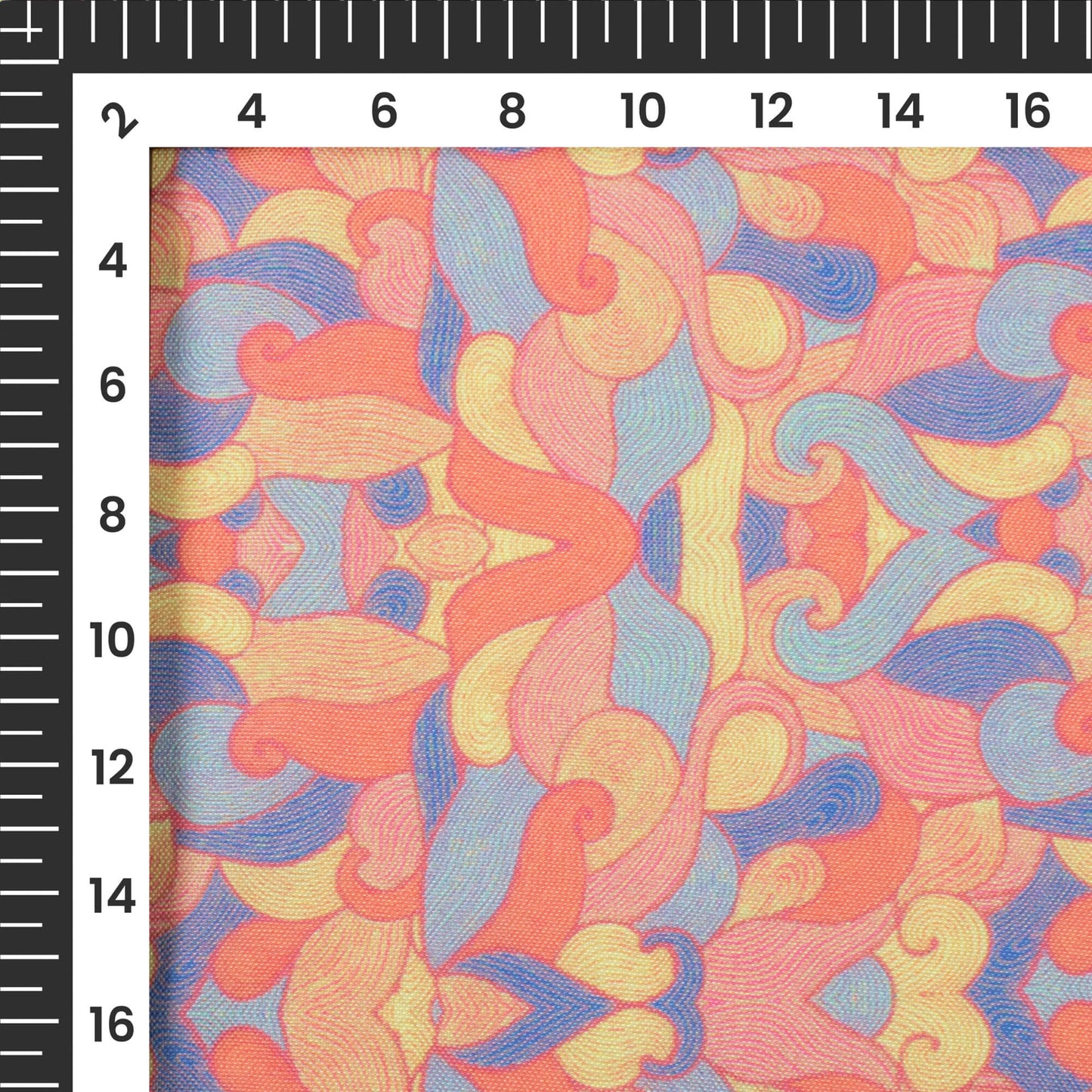 Dark Pink Geometrical Digital Print Rayon Fabric