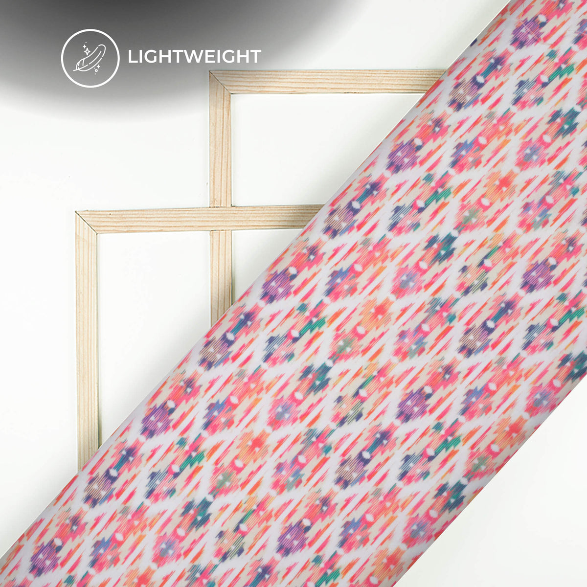 Taffy Pink Abstract Digital Print Rayon Fabric