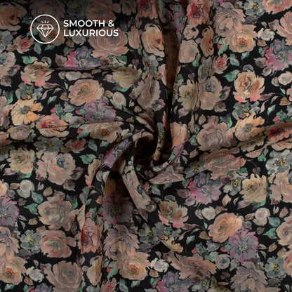 Stylish Floral Digital Print Viscose Uppada Silk Fabric