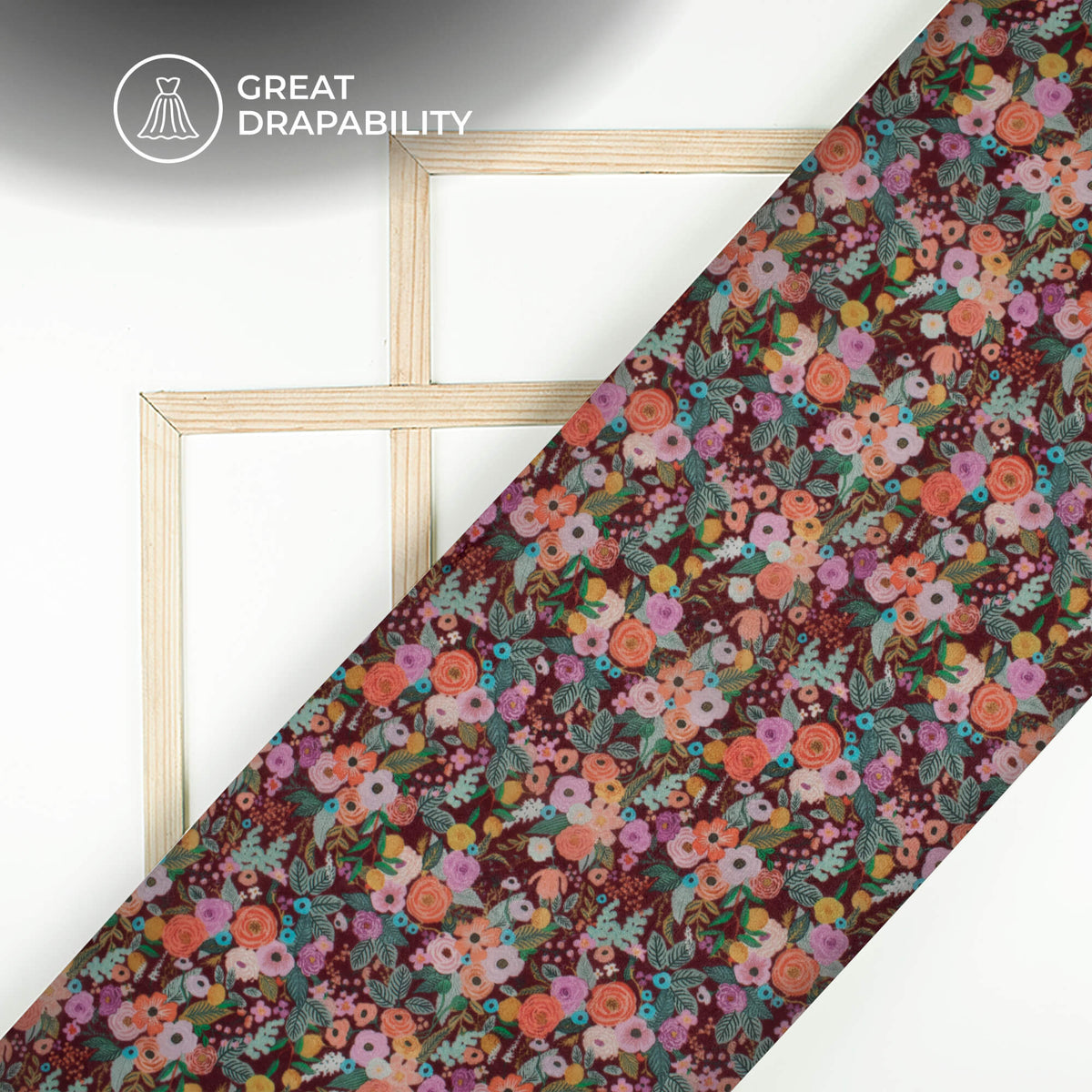 Multi-Color Floral Digital Print Viscose Uppada Silk Fabric