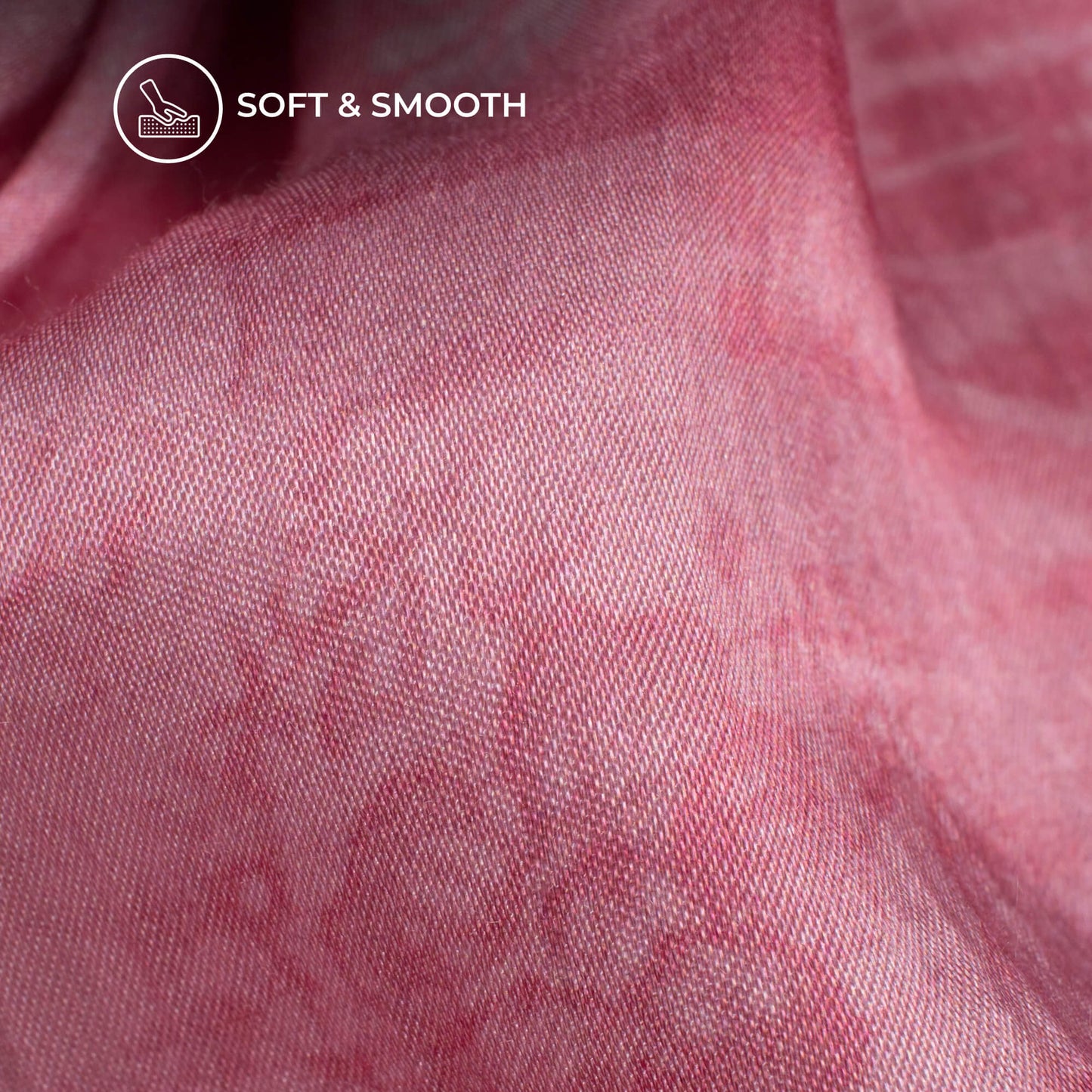 Rose Pink Floral Digital Print Viscose Gaji Silk Fabric