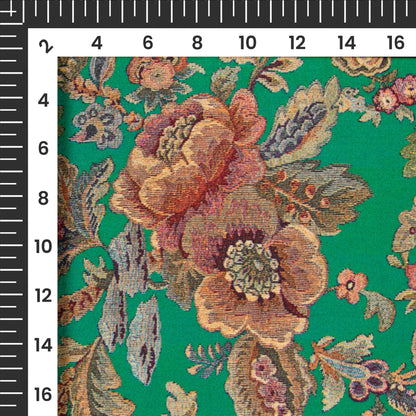 Emerald Floral Digital Print Viscose Muslin Fabric