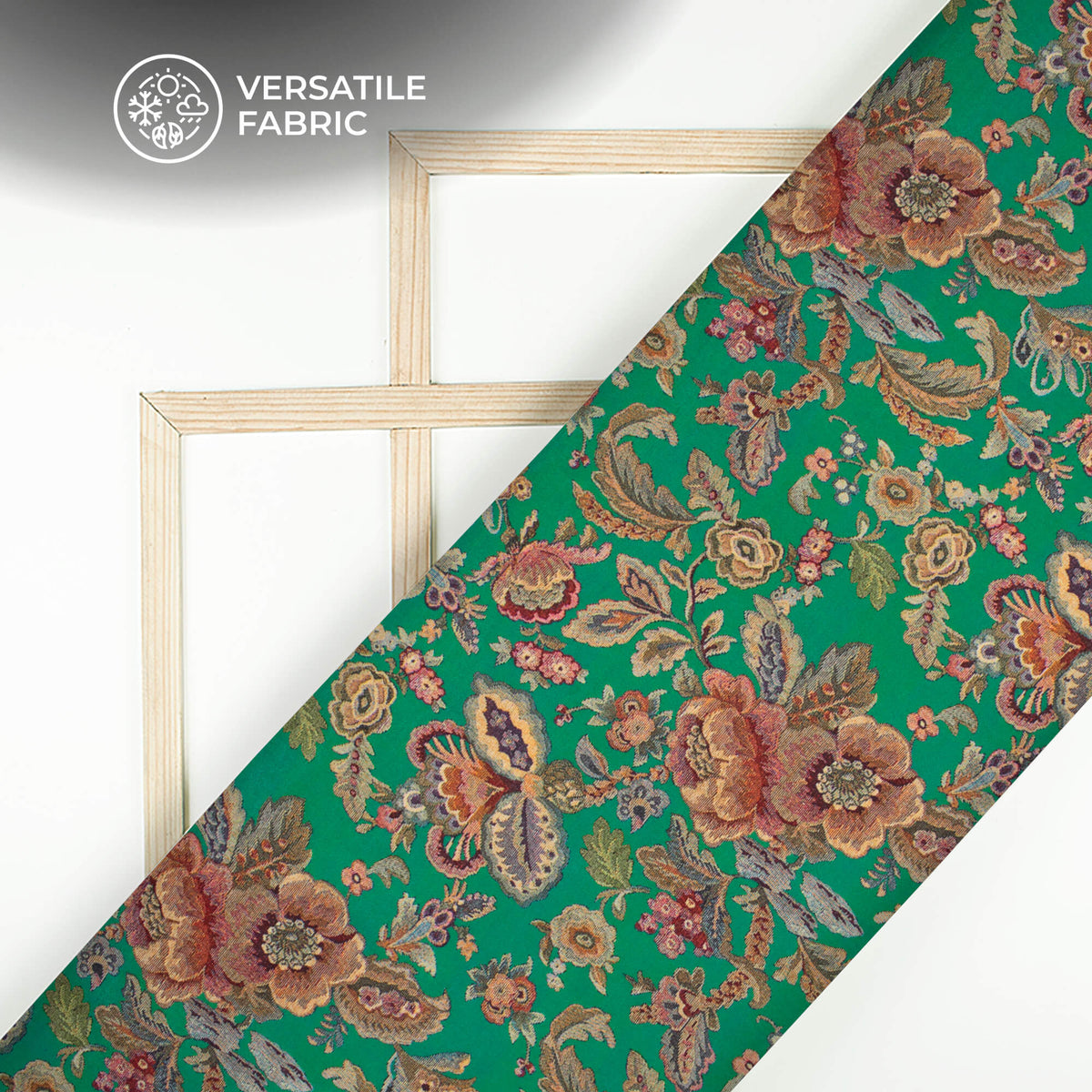 Emerald Floral Digital Print Viscose Muslin Fabric