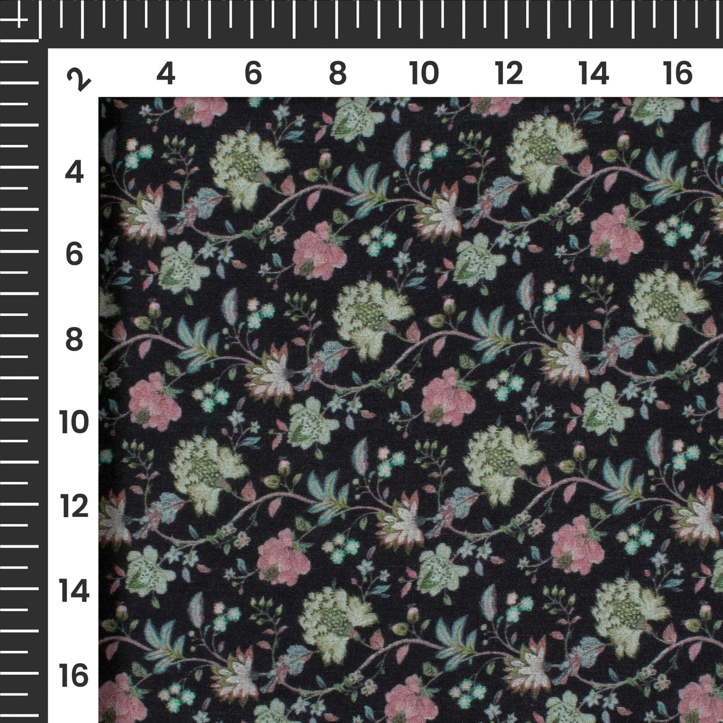 Baby Pink Floral Digital Print Viscose Muslin Fabric