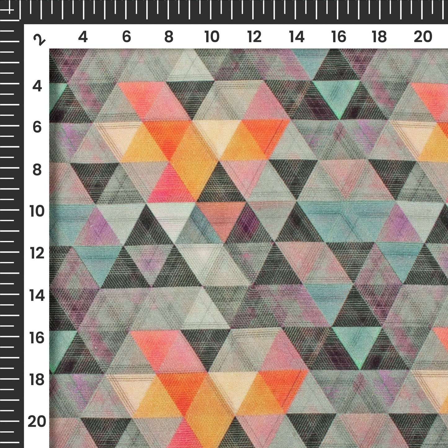 Multi-Color Geometrical Digital Print Viscose Rayon Fabric(Width 58 Inches)