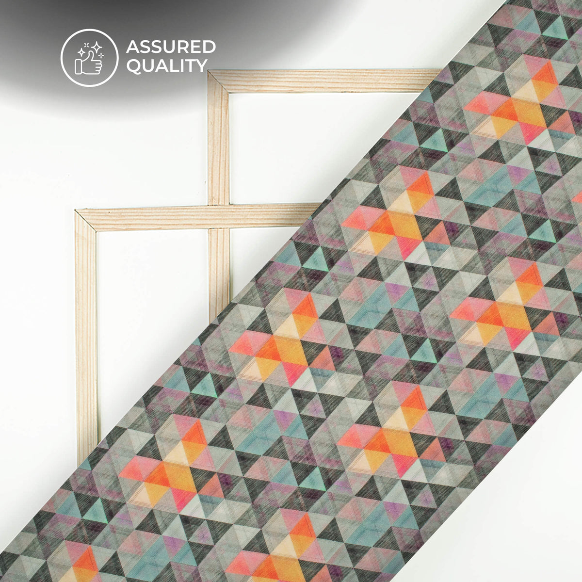 Multi-Color Geometrical Digital Print Viscose Rayon Fabric(Width 58 Inches)