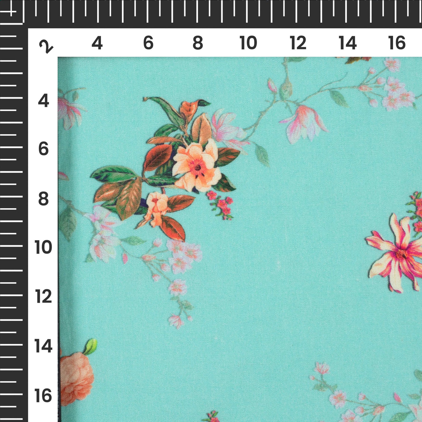 Pink Floral Digital Print Poplin Fabric (Width 58 Inches)