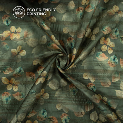 Ancient Floral Digital Print Heritage Art Silk Fabric