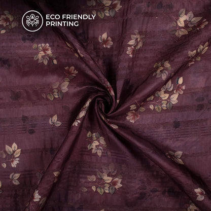 Vintage Wine Floral Digital Print Heritage Art Silk Fabric