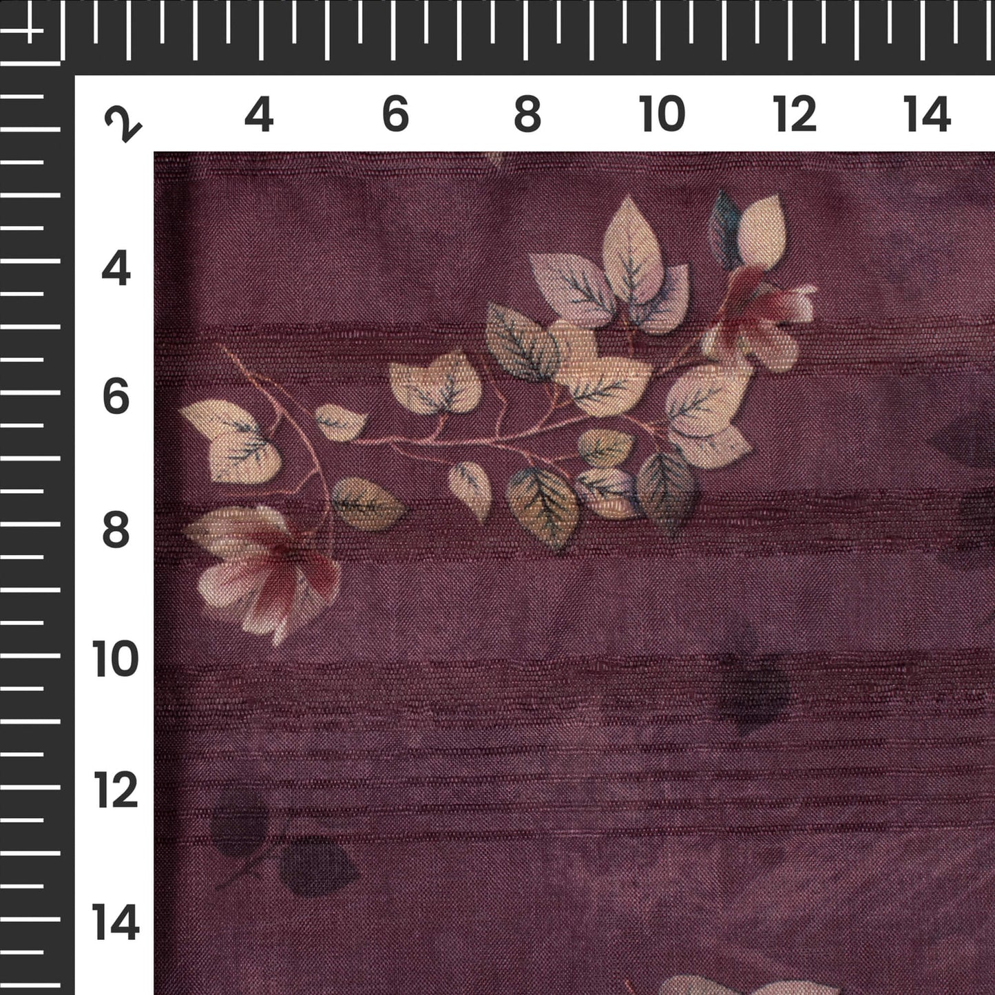 Vintage Wine Floral Digital Print Heritage Art Silk Fabric