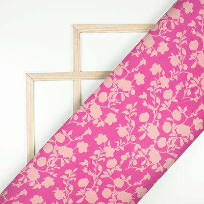 Lovely Leafage Digital Print Japan Satin Fabric