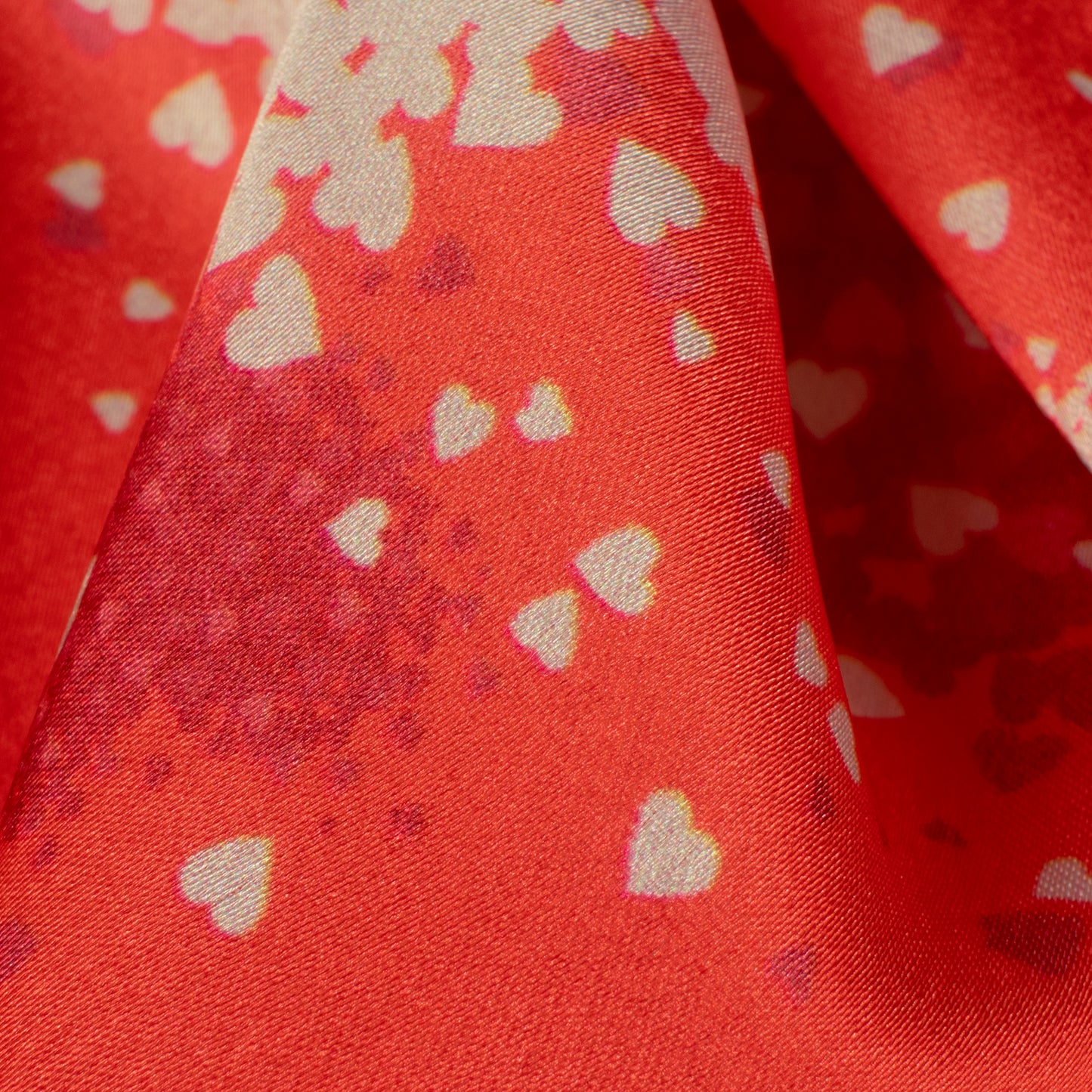 Lovely Heart Digital Print Japan Satin Fabric