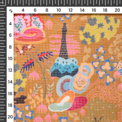 Trendy Quirky Digital Print Kota Doria Fabric