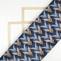 Blue Abstract Digital Print Kota Doria Fabric