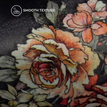Lavish Floral Digital Print Lush Satin Fabric