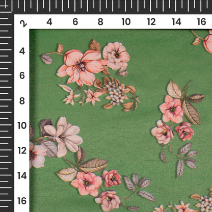 Luxurious Floral Digital Print Lush Satin Fabric