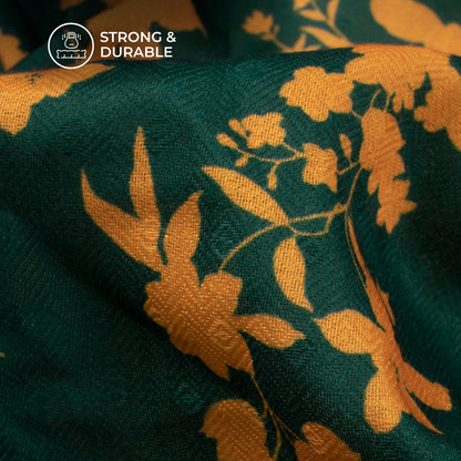 Pine Green Floral Digital Print Pashmina Fabric