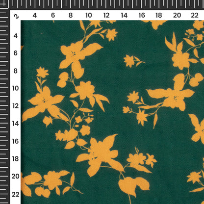 Pine Green Floral Digital Print Pashmina Fabric