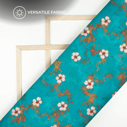 Magical Floral Digital Print Poly Glazed Cotton Fabric
