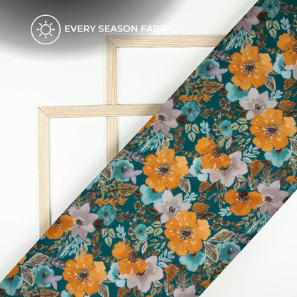 Elegant Floral Digital Print BSY Crepe Fabric