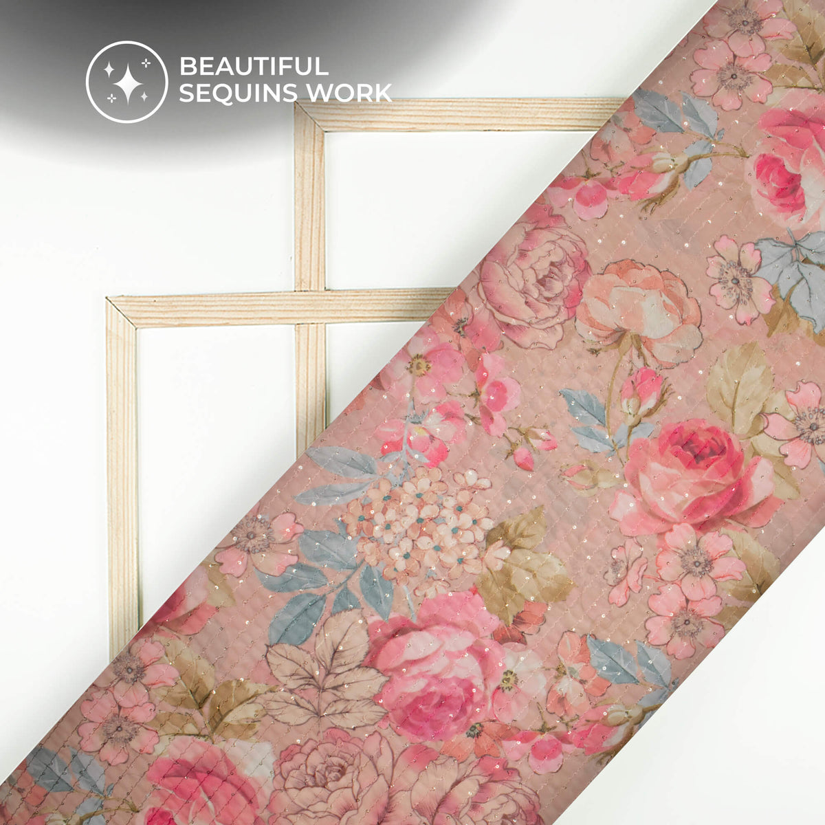 Lovely Floral Digital Print Premium Sequins Georgette Fabric